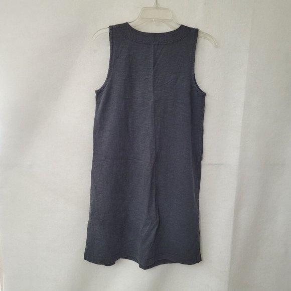 J Crew Dress Women XS Sleeveless V-Neck Kangaroo Pocket Cotton Shift Dress Black - Picture 4 of 11